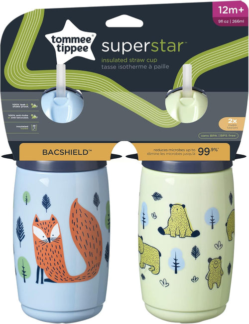 Tommee Tippee Superstar Insulated Straw Cup - Pack of 2